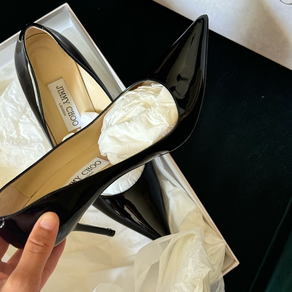 Jimmy Choo Patent Leather Pointed Toe Pumps - Picture 5 of 8